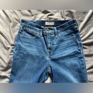 Madewell Medium “Roadtripper” Blue Straight-Leg Skinny Denim Jeans